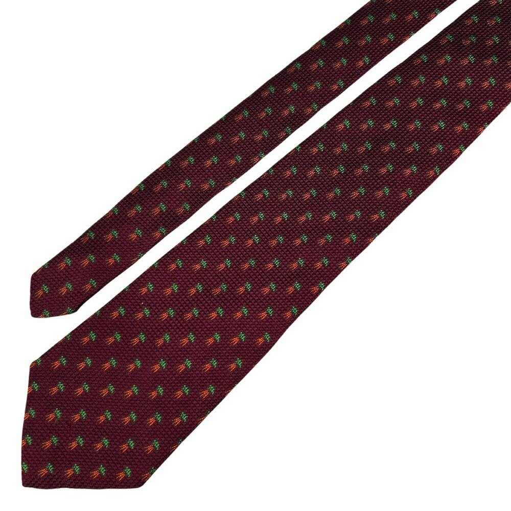 The Andover Shop Men's Burgundy Novelty Gardener Carrot Silk Necktie Tie